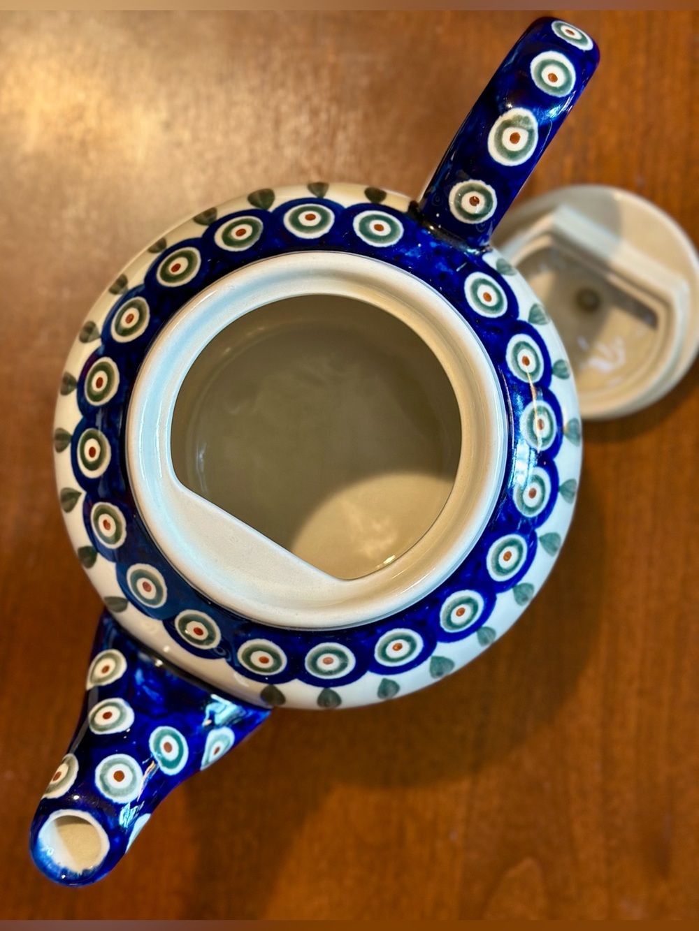 Vintage Bolesławiec Hand-Painted 2qt Tea Pot Made In Poland Excellent Condition - Picture 3 of 4